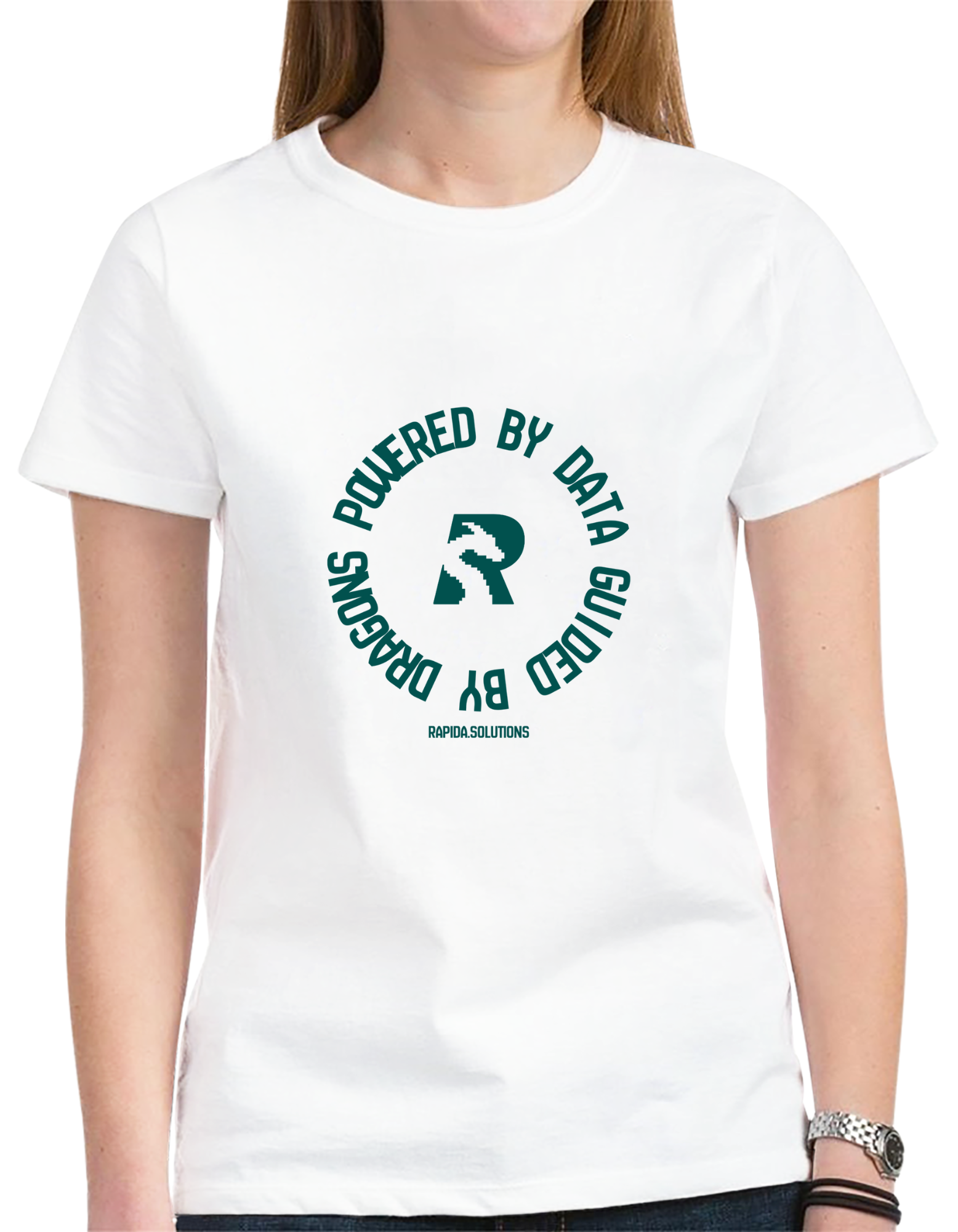 ASIA White Female Powered by Data T-shirt