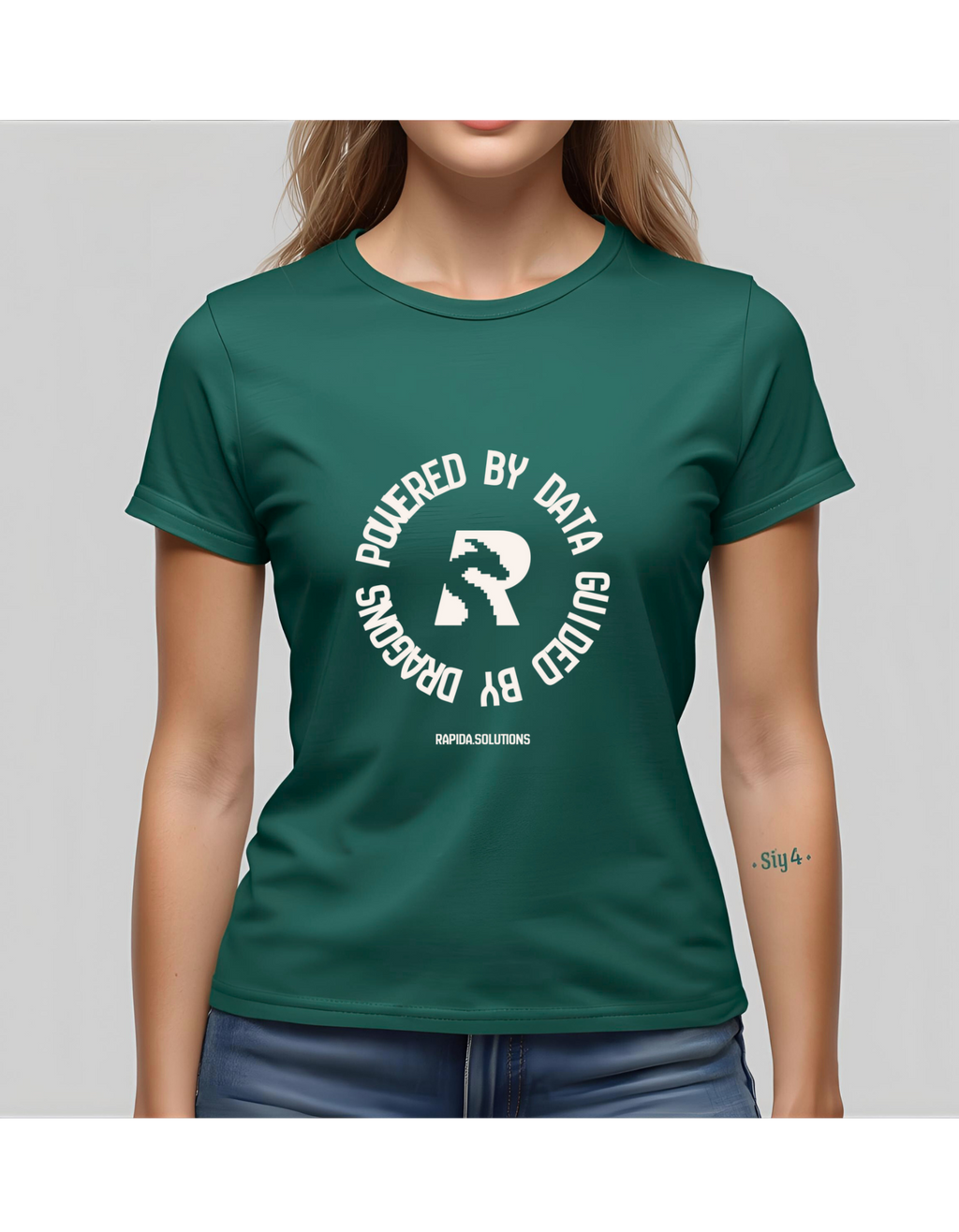 ASIA Green Female Powered by Data T-shirt