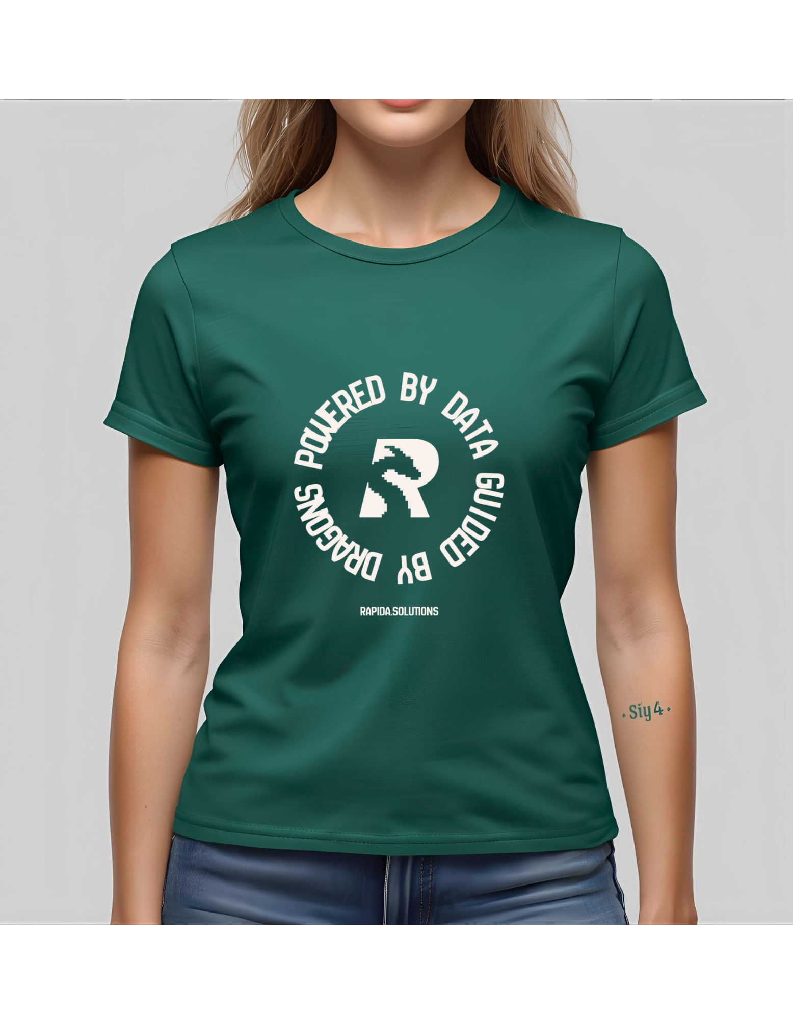 ASIA Green Female Powered by Data T-shirt