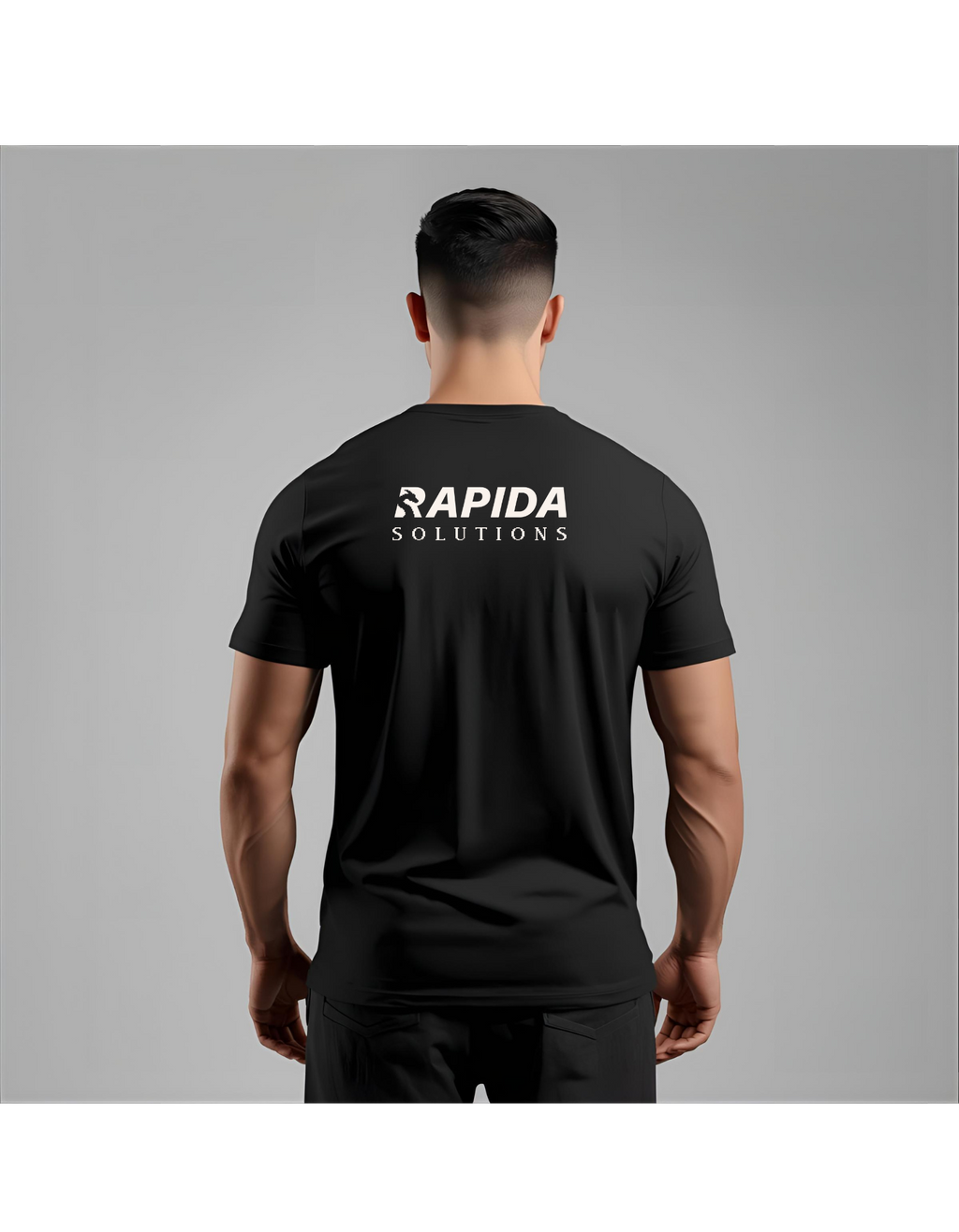ASIA Black Male T-shirt Rapida Logo